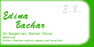 edina bachar business card